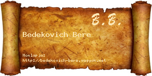 Bedekovich Bere névjegykártya